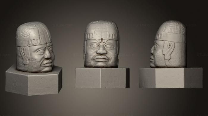Статуэтки и статуи разные (Голова Ольмека, STKR_0649) 3D модель для ЧПУ станка